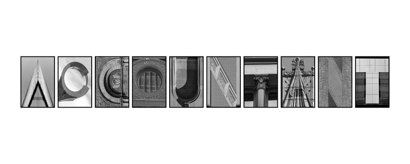 Accountant Photo Letter Word Art Print - 8" x 20"