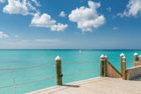 Crystal Blue Caribbean View of Sailboat from Pier