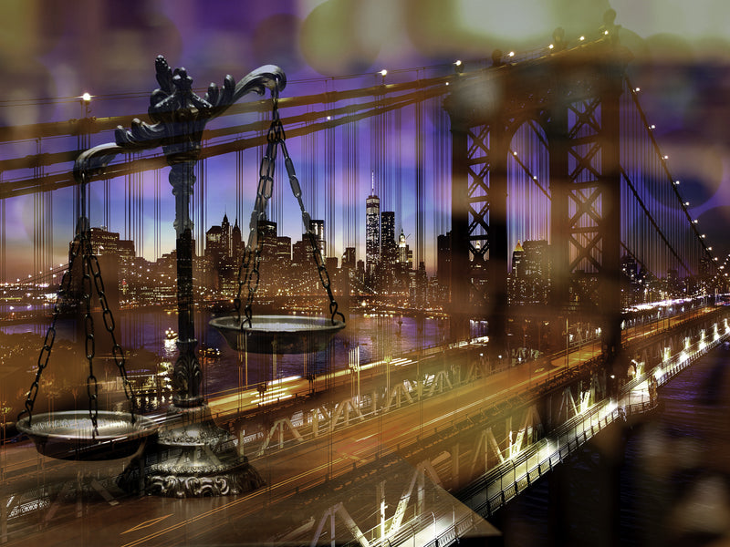 Wall Art waiting room skyline scales of justice Office night time night modern metal legal balance legal law icons law justice is blind justice icons colorful city skyline city Canvas bright brige bokeh blind justice big city