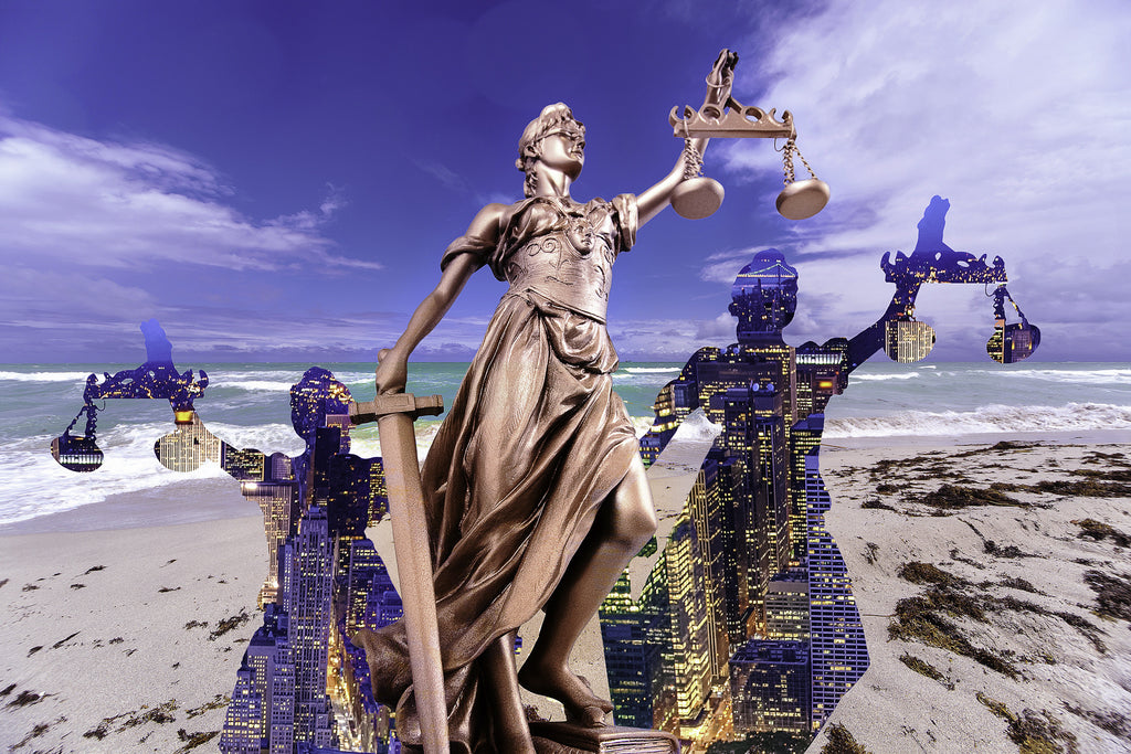 Wall Art waiting room vibrant urban tree statue skyline scales of justice prints On White office art Office night time night modern metal print metal legal balance legal law justice is blind justice icons faces cutout colorful city skyline city canvas print Canvas bright Blue big city beach balance icon art airy