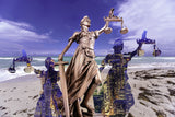 Wall Art waiting room vibrant urban tree statue skyline scales of justice prints On White office art Office night time night modern metal print metal legal balance legal law justice is blind justice icons faces cutout colorful city skyline city canvas print Canvas bright Blue big city beach balance icon art airy