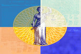 United States Founding Documents in Quadrant Color & Blind Justice