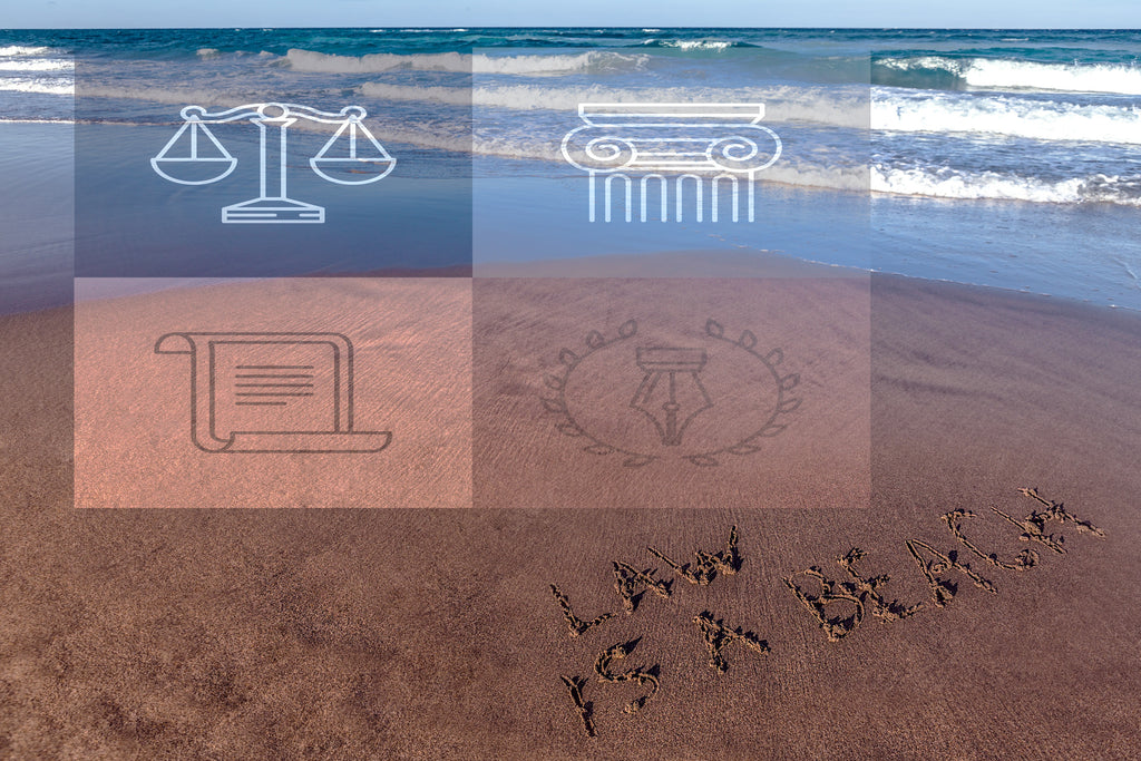 waves ocean sand legal graphic law is a beach beach Wall Art waiting room Office metal legal law icons law justice icons C