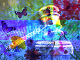 Gavel in Nine Color Modern Graphic & Butterflies with Flowers