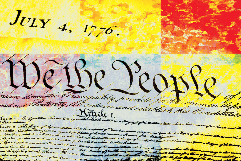we the people Wall Art waiting room Office modern metal legal graphic legal law icons law July 4th icons Declaration of Independence colorful Canvas bright art 9 color 1776