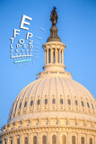 U.S. Capital Building, Washington D.C on Blue Sky with Eye Chart