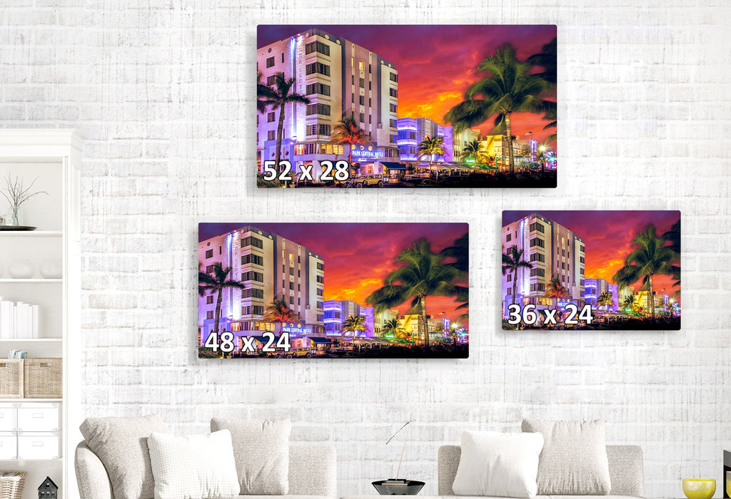 South Beach Miami in Fiery Light at Night