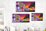 South Beach Miami in Fiery Light at Night