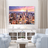 New York City NYC Cityscape in Glowing Light