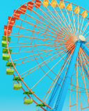 Ferris Wheel on Modern Vintage Blue Sky
