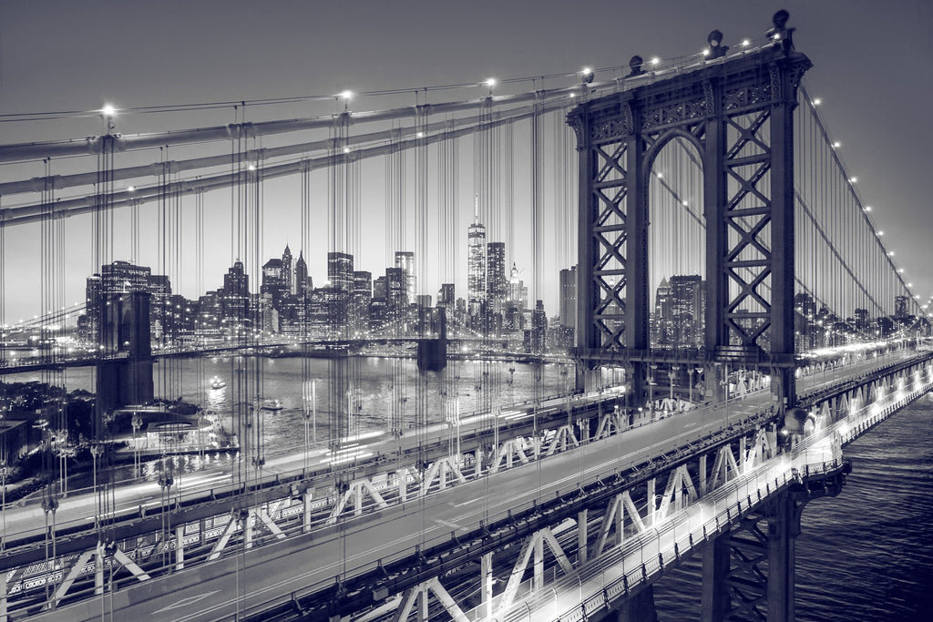 Manhattan Bridge Alive at Night - New York City