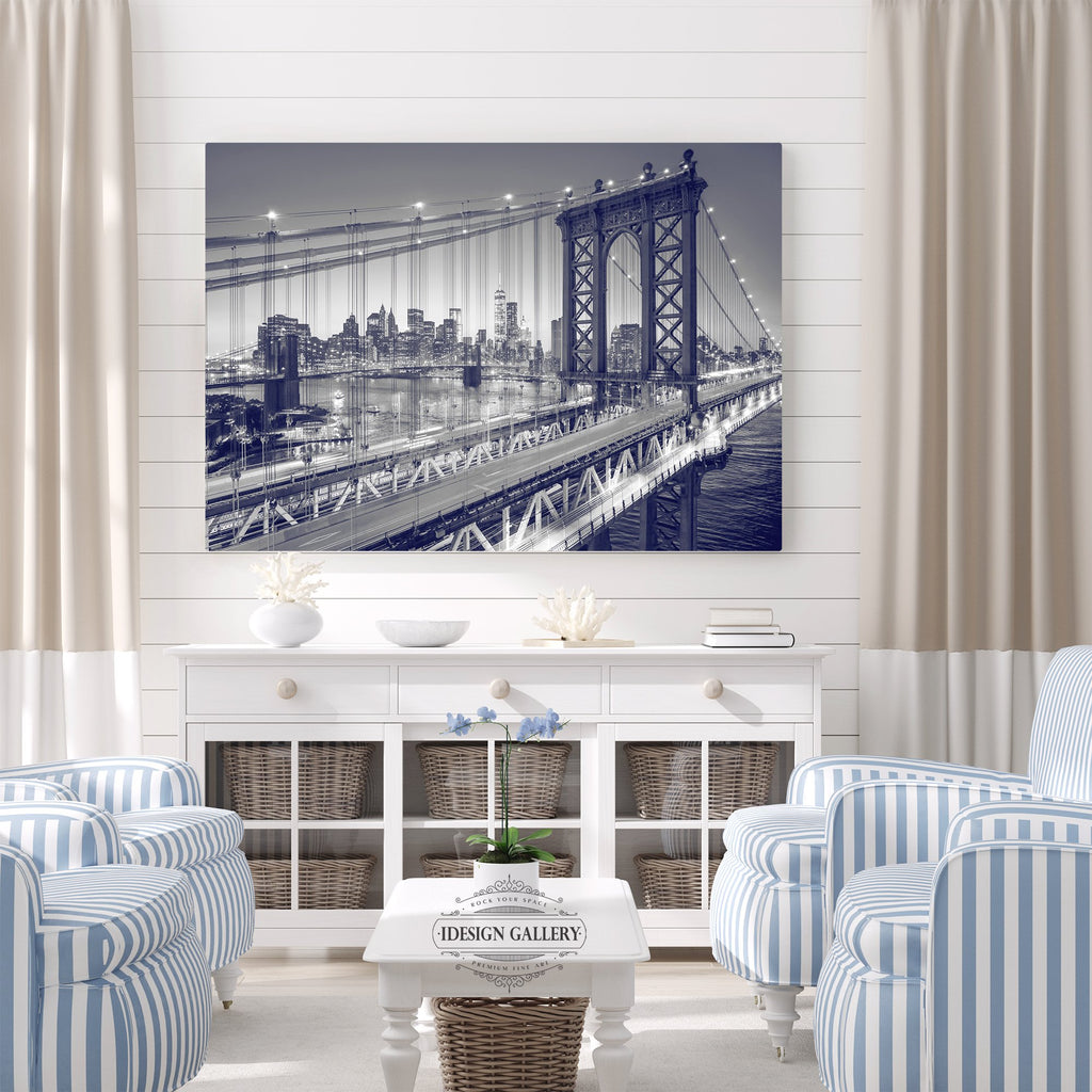Manhattan Bridge Alive at Night - New York City