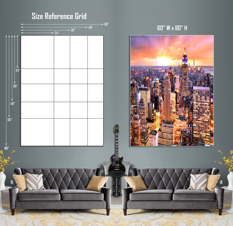 South Beach Miami in Fiery Light at Nigh - Triptych 3 Panel