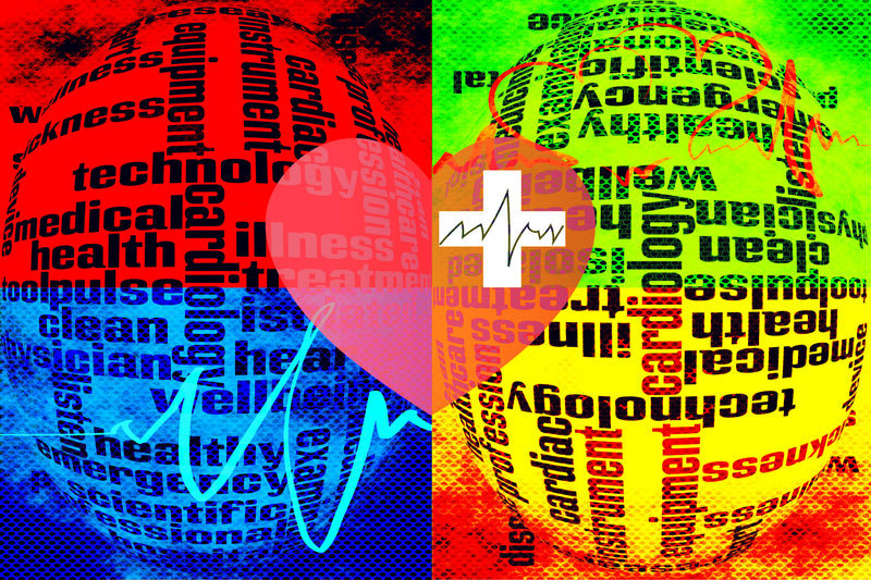  Wall Art waiting room vibrant prints office art Office metal print heartbeat heart ekg colorful cardiology canvas print Canvas art airy 4 color