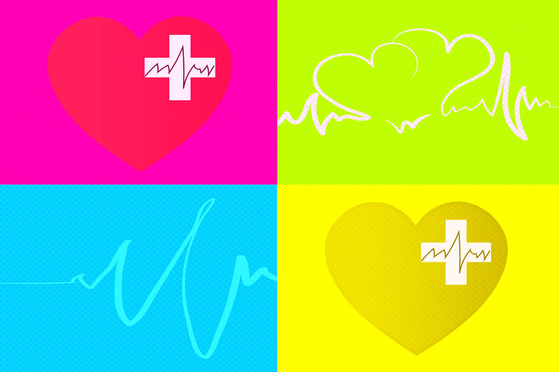  Wall Art waiting room vibrant prints office art Office metal print heartbeat heart health heart ekg doctors office colorful cardiology cardiologist canvas print Canvas art airy 4 color