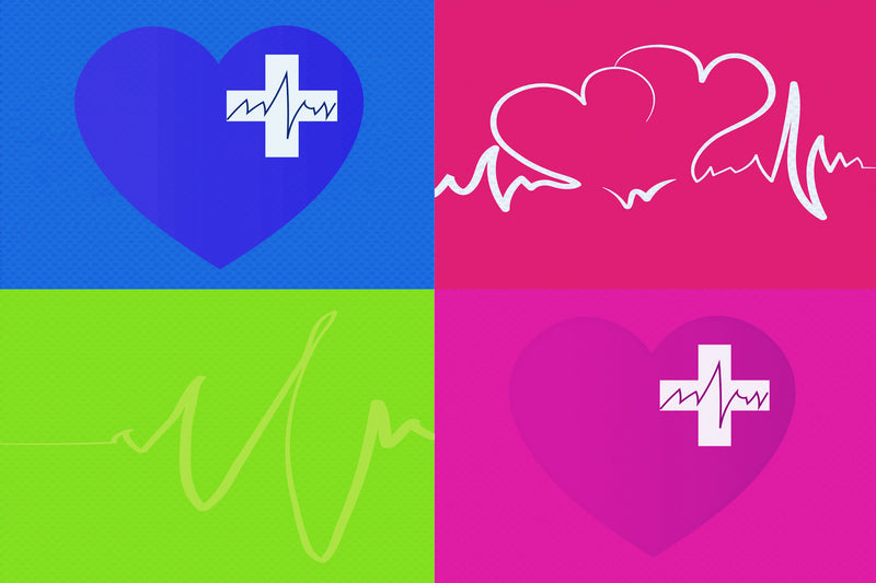  Wall Art waiting room vibrant prints office art Office metal print heartbeat heart health heart ekg doctors office colorful cardiology cardiologist canvas print Canvas art airy 4 color