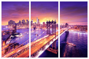 Manhattan Bridge wide angle panorama color
