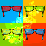 Glasses Frames in Four Fields of Vibrant Color.