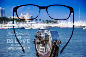 eye glasses, frames, water, marina, eye doctor, office art
