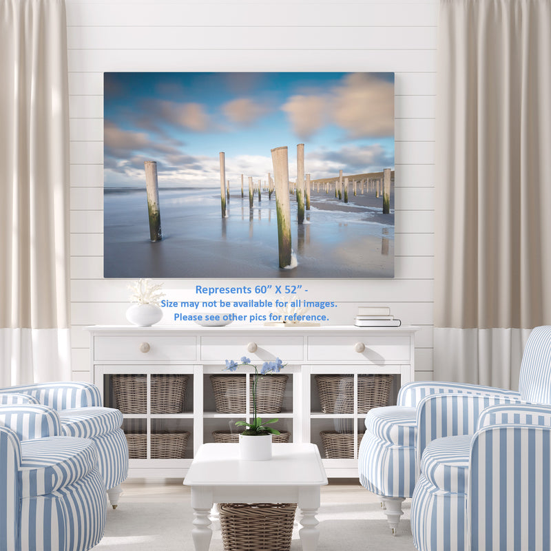 Peaceful Posts, Mooring, Blue, Sand