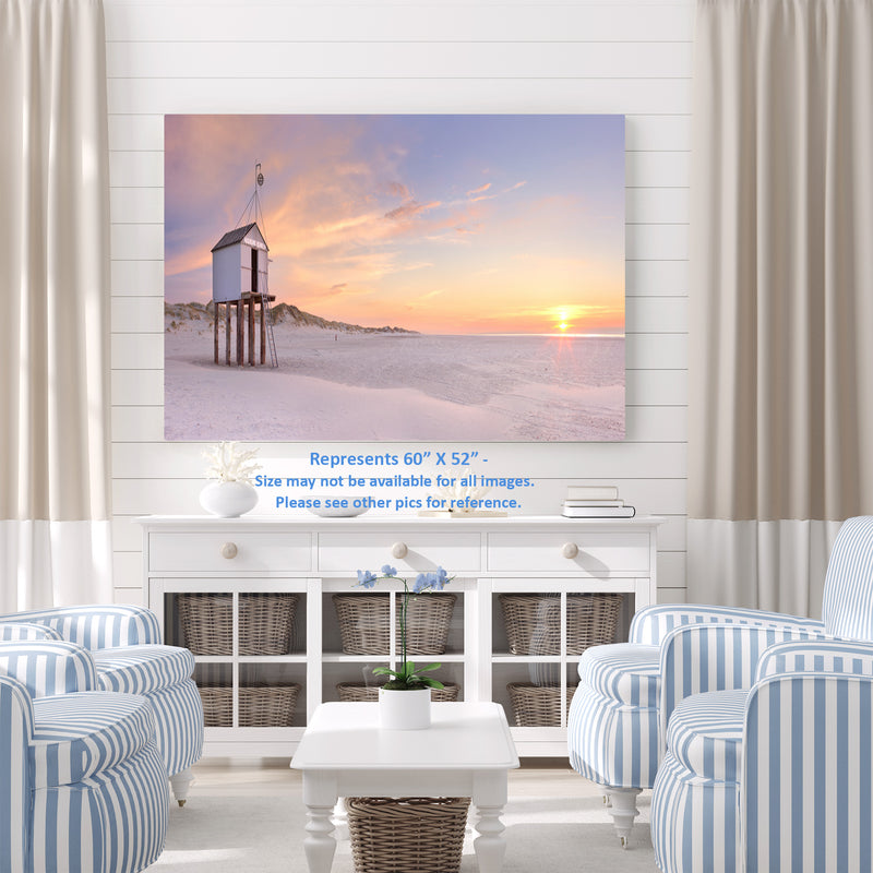 Beach Box Lookout, Lifeguard Stand, Sunset, White Sand