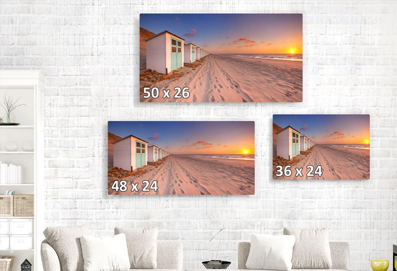 Cabana Beach Sunset, White Sand, Wide