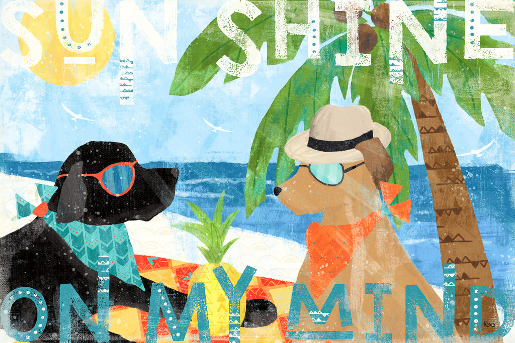 Beach Dogs, Sunglasses, Sunshine On My Mind, Palm Tree