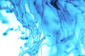 Flowing blue liquid in abstract form, canvas wall art, coastal themed