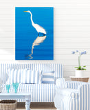 No Regret Egrets in Blue Water - TWO Panel Singles