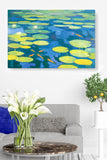 Lily Pond with Koi, Green, Blue