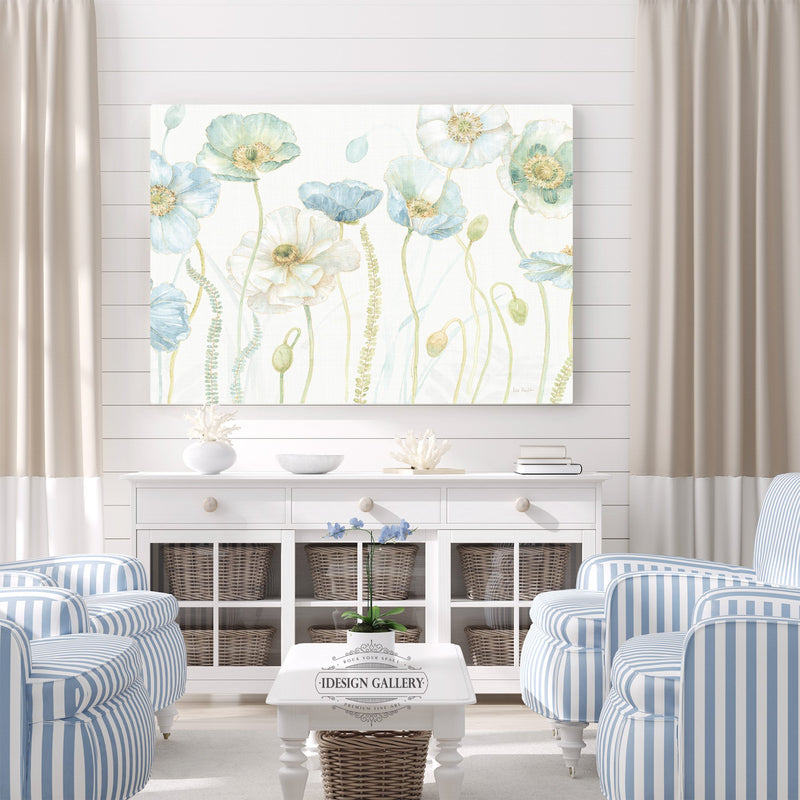 Greenhouse Flowers on Linen Cream